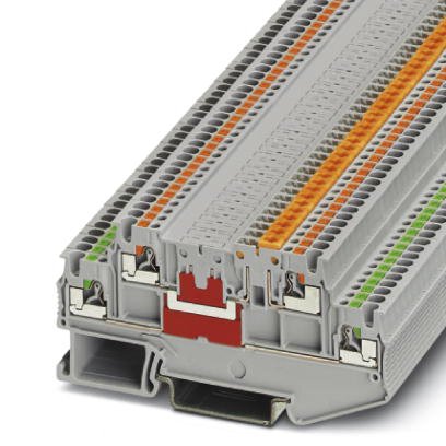 Phoenix Contact Knife Disconnect - Multi-Level Terminal Block; PTT 1.5/S-L/MT ; 10A; 300V; 2-Level; #26 - #16; Push-In Connection; Gray